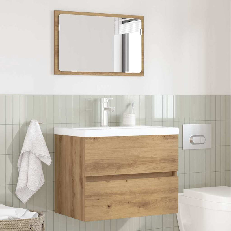 Set de mobilier pentru baie 2 buc. Stejar Artizanal