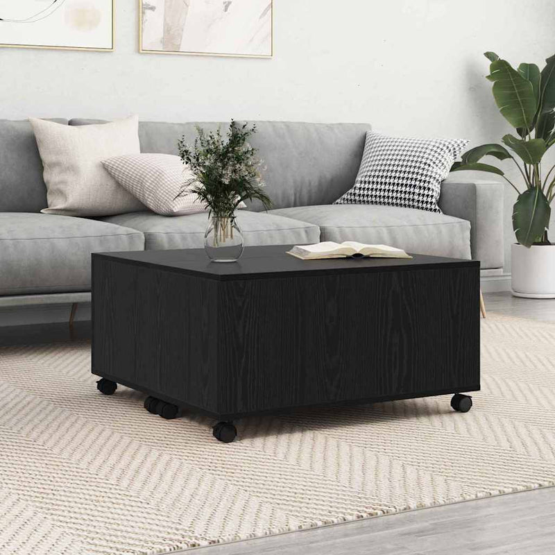 Masă de cafea Stejar Negru 75 x 75 x 38 cm Lemn prelucrat