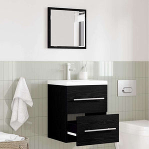 Set de mobilier pentru baie cu sertar Negru 41 x 38,5 x 48 cm