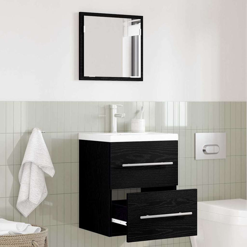 Set de mobilier pentru baie cu sertar Negru 41 x 38,5 x 48 cm