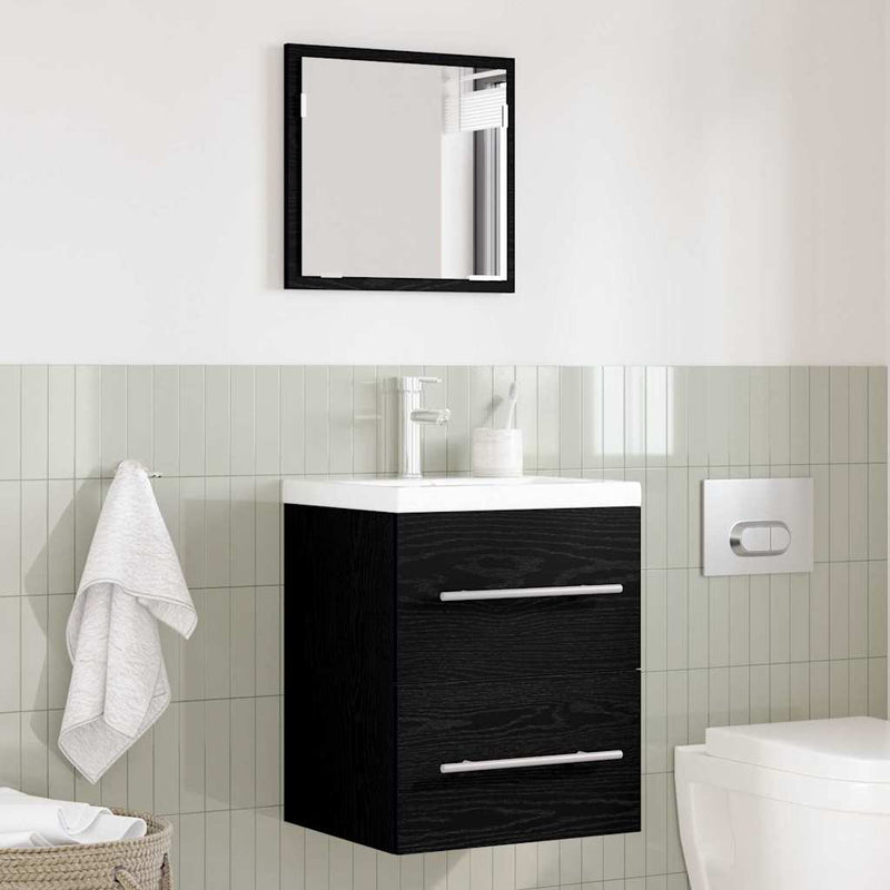 Set de mobilier pentru baie cu sertar Negru 41 x 38,5 x 48 cm