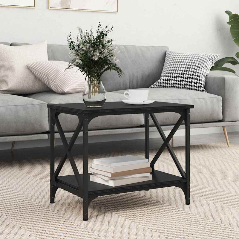 Masă laterală Stejar Negru 55 x 38 x 45 cm Lemn prelucrat
