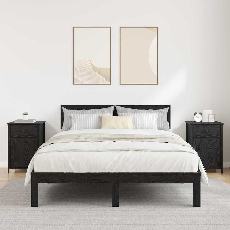 Dulap de noapte 2 buc. Stejar Negru 40 x 42 x 60 cm