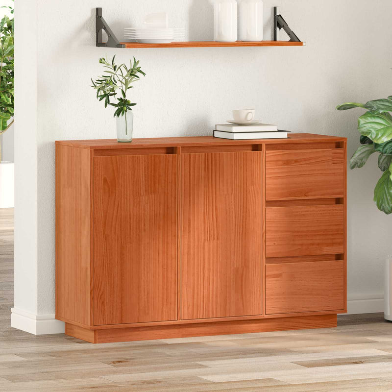 Bufet Stejar închis 111 x 34 x 75 cm Lemn de pin masiv