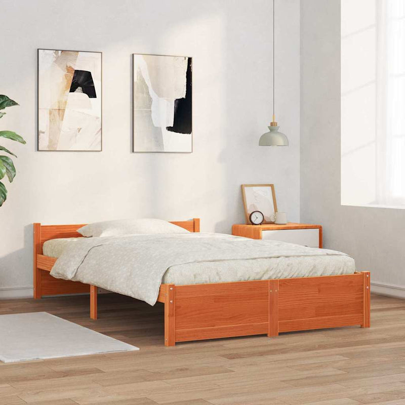 Cadru de pat cu headboard Maroniu cerat 195,5 x 140,5 x 51 cm