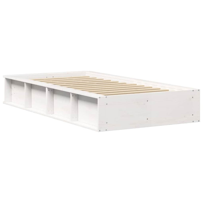 Cadru de pat Alb 90 x 200 cm Lemn de pin masiv