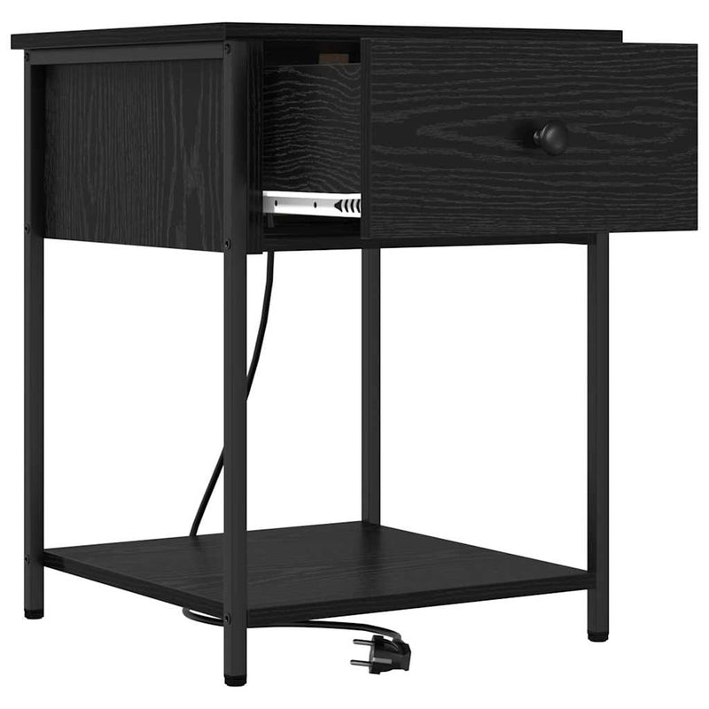 Dulap de noapte Stejar Negru 42 x 41 x 56 cm Lemn prelucrat