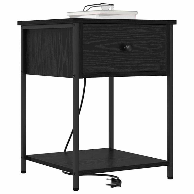 Dulap de noapte Stejar Negru 42 x 41 x 56 cm Lemn prelucrat