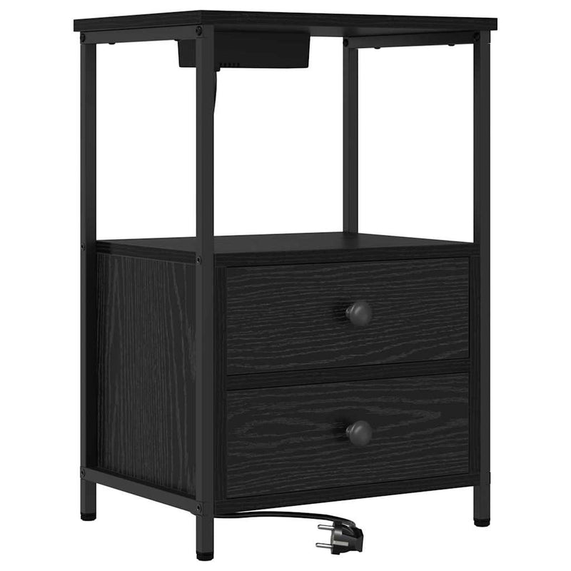 Dulap de noapte Stejar Negru 40 x 31 x 60 cm Lemn prelucrat
