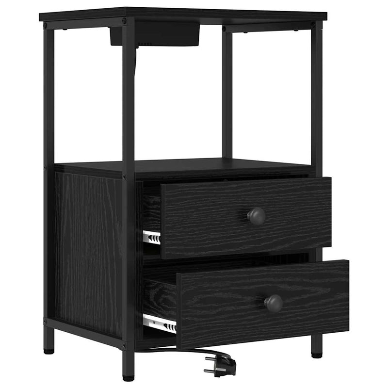 Dulap de noapte Stejar Negru 40 x 31 x 60 cm Lemn prelucrat