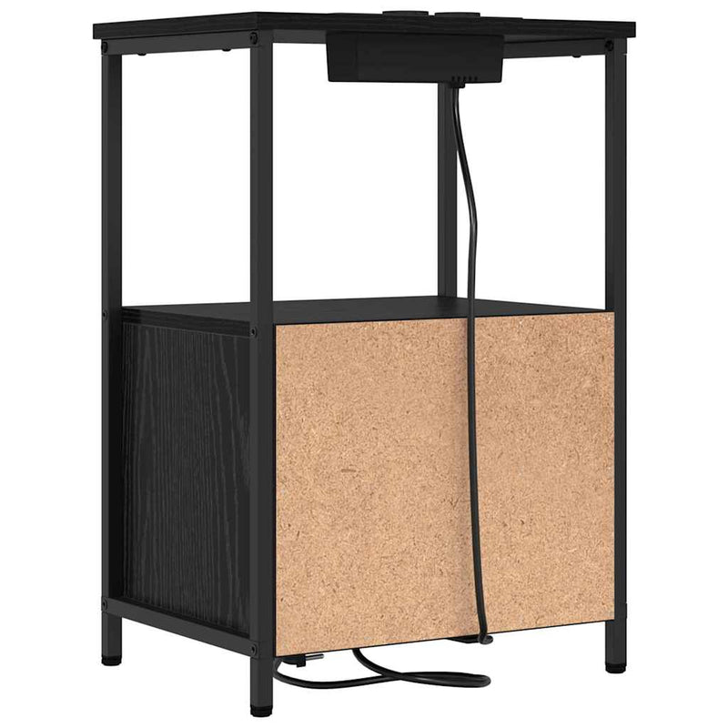Dulap de noapte Stejar Negru 40 x 31 x 60 cm Lemn prelucrat