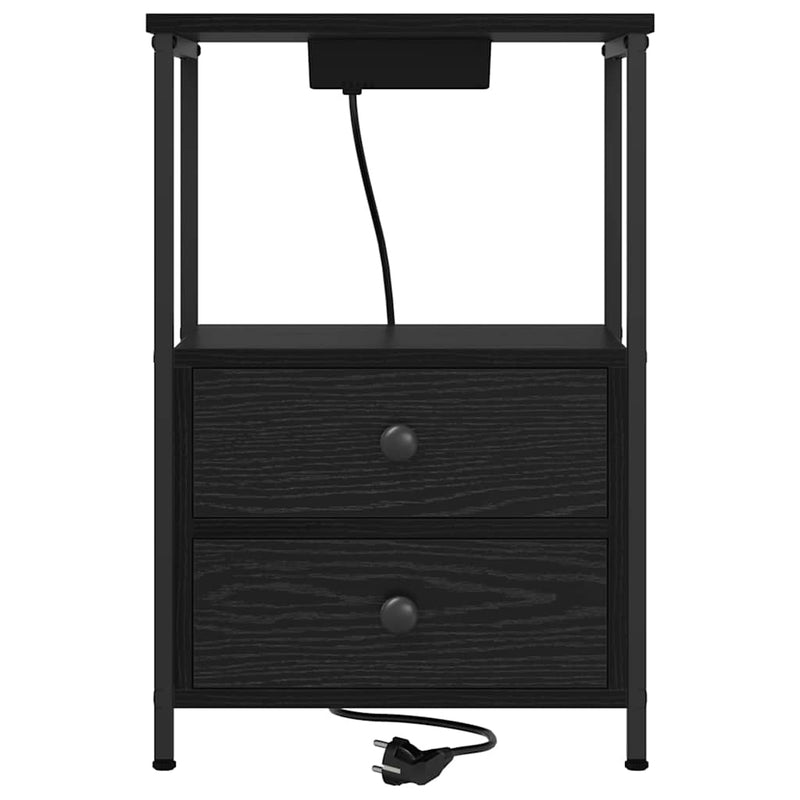 Dulap de noapte Stejar Negru 40 x 31 x 60 cm Lemn prelucrat