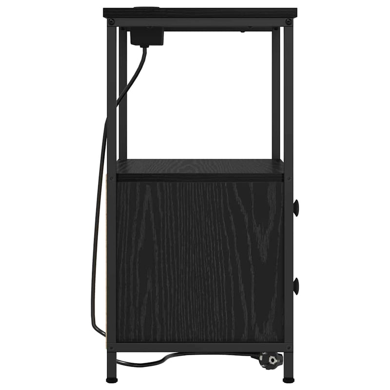 Dulap de noapte Stejar Negru 40 x 31 x 60 cm Lemn prelucrat