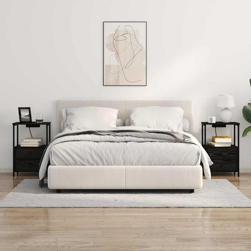 Dulap de noapte 2 buc. Stejar Negru 40 x 31 x 60 cm