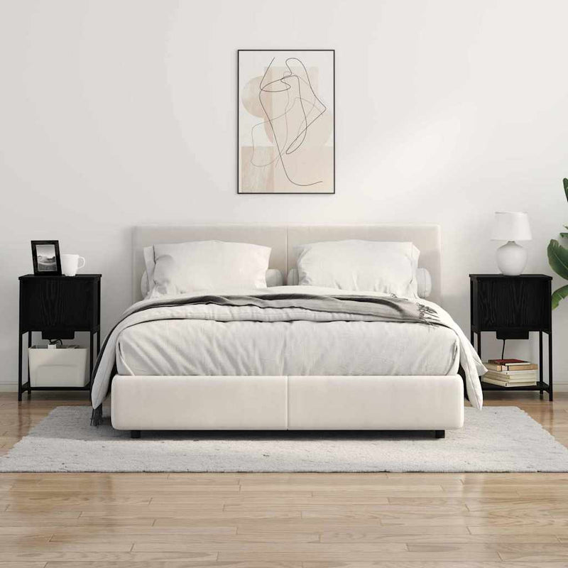 Dulap de noapte 2 buc. Stejar Negru 38 x 31 x 61 cm