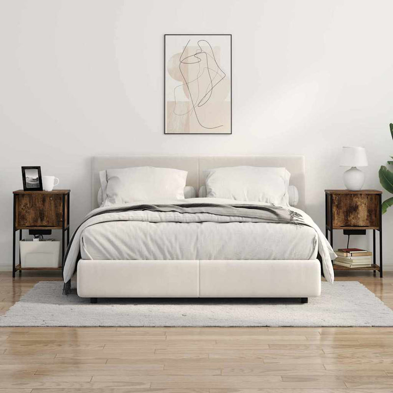 Dulap de noapte 2 buc. Stejar fumuriu 38 x 31 x 61 cm