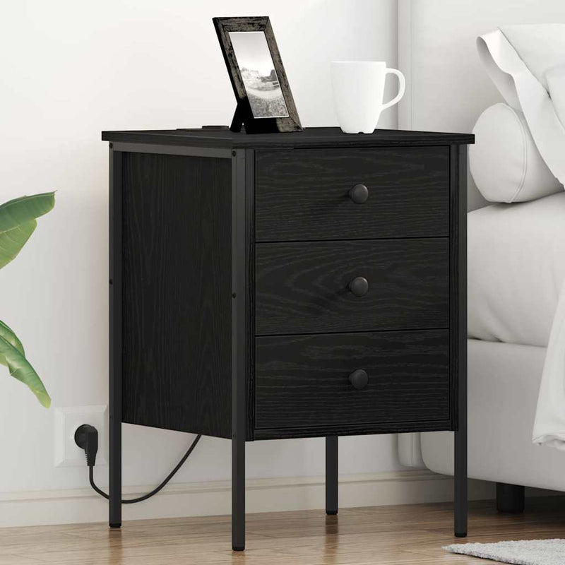 Dulap de noapte Stejar Negru 42 x 41 x 61 cm Lemn prelucrat