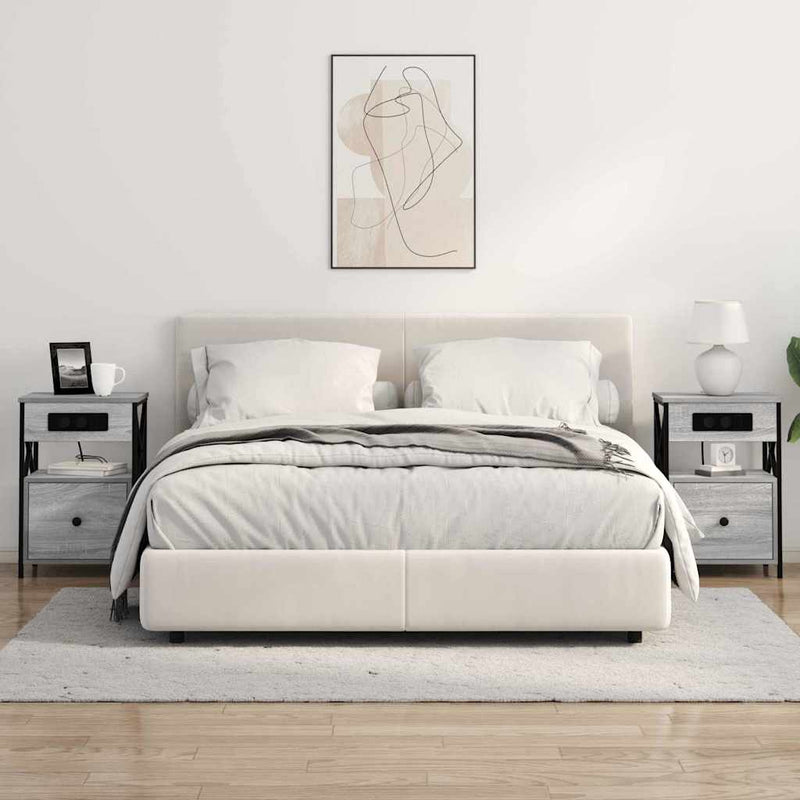 Dulap de noapte 2 buc. Gri Sonoma 40 x 31 x 60 cm