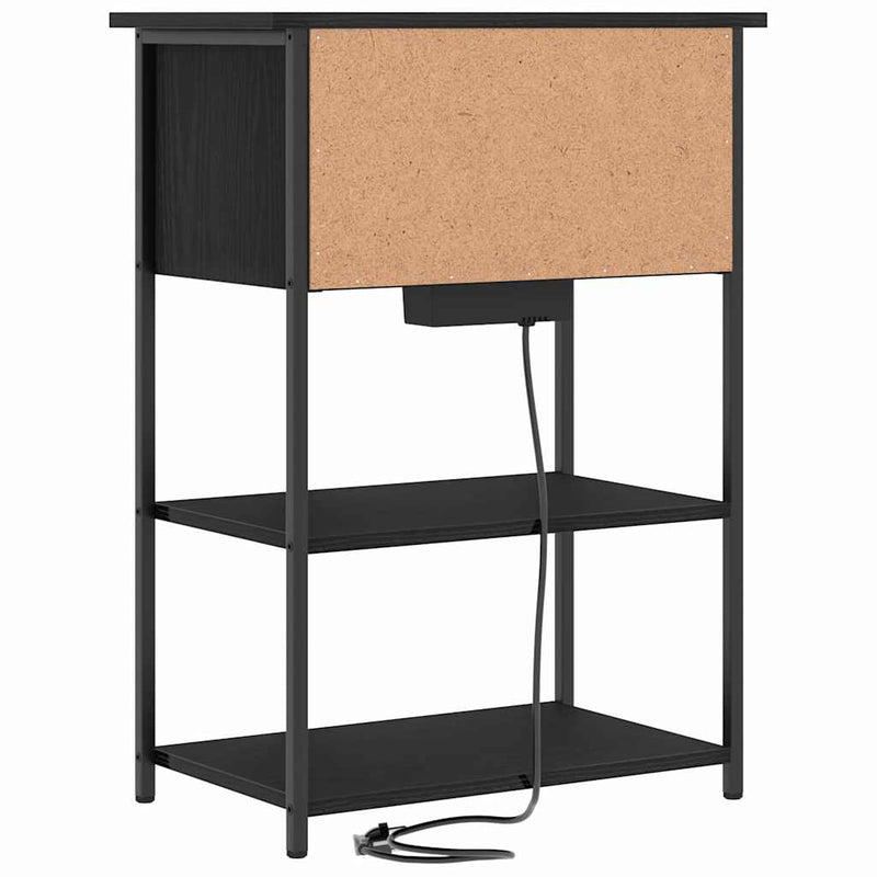 Dulap de noapte Stejar Negru 55 x 31 x 76 cm Lemn prelucrat
