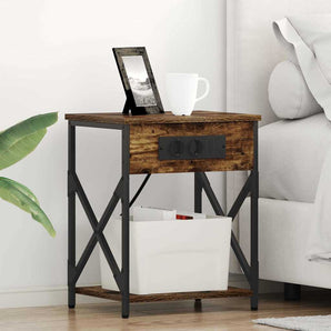 Dulap de noapte Stejar fumuriu 41 x 31 x 51 cm Lemn prelucrat