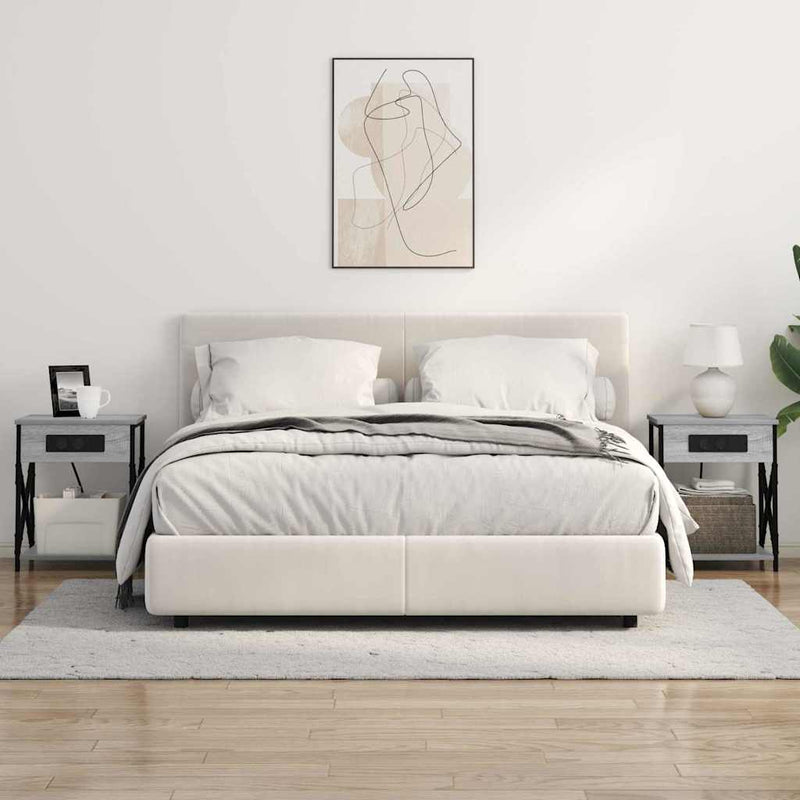 Dulap de noapte 2 buc. Gri Sonoma 41 x 31 x 51 cm