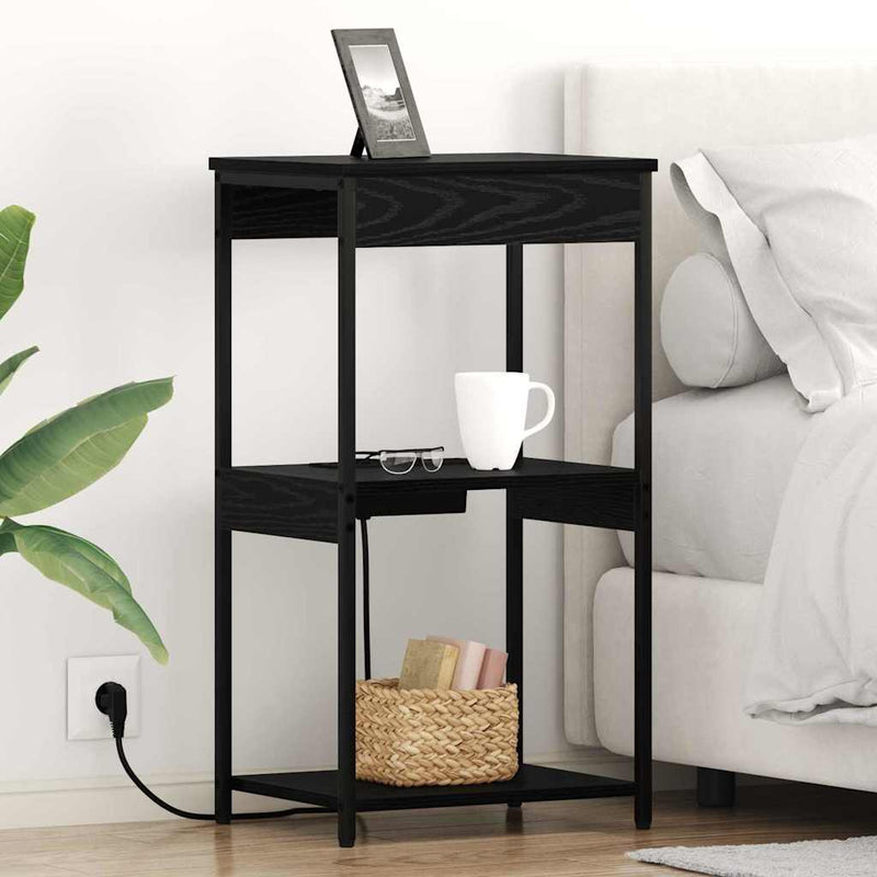 Dulap de noapte Stejar Negru 41 x 31 x 76 cm Lemn prelucrat