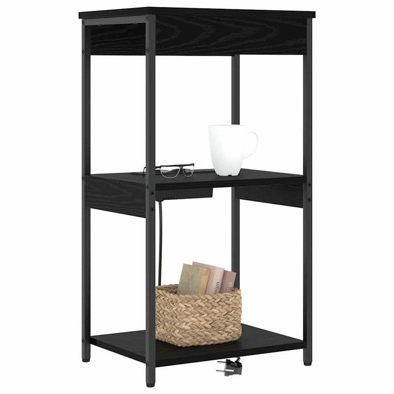 Dulap de noapte Stejar Negru 41 x 31 x 76 cm Lemn prelucrat