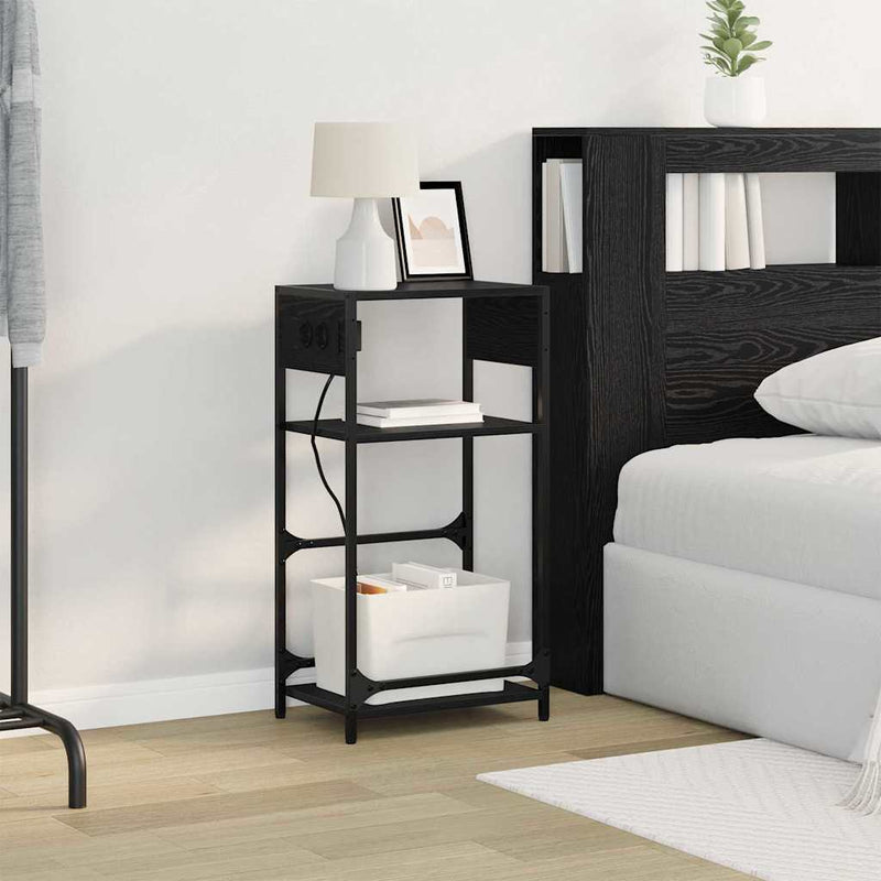 Dulap de noapte Stejar Negru 40 x 27 x 76 cm Lemn prelucrat