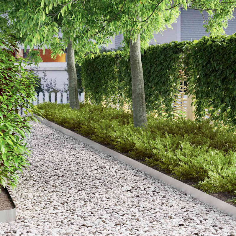 Margine pentru gazon 450 x 10 cm Oţel inoxidabil Argintiu