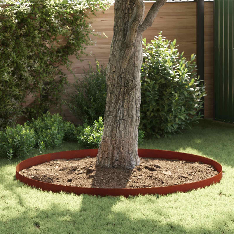 Margine pentru gazon 4 buc. 450 x 15 cm Ruginit