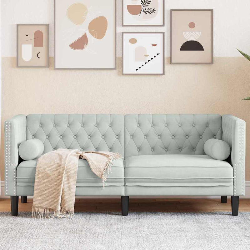 Canapea Gri deschis 174 x 74,5 x 70,5 cm Catifea