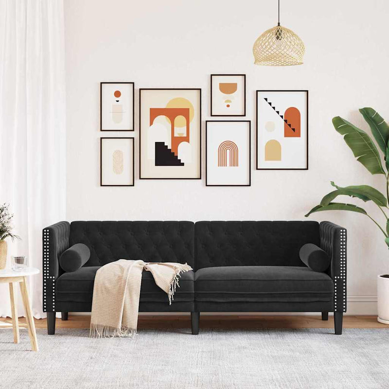 Canapea Negru 194 x 74,5 x 70,5 cm Catifea