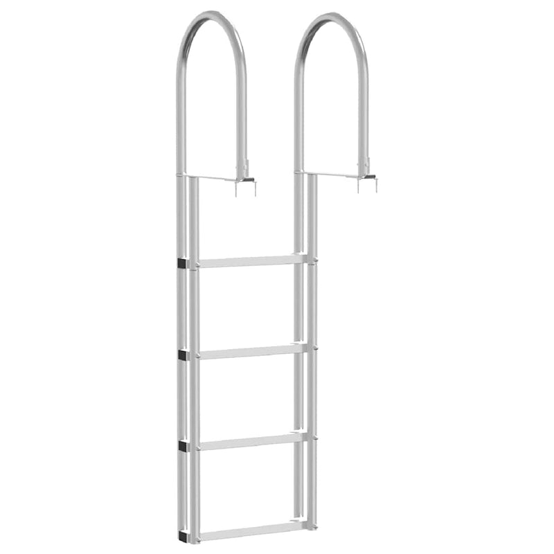 Scară de doc cu 4 trepte Argintiu 45 ×11,5 ×162 cm Aluminiu