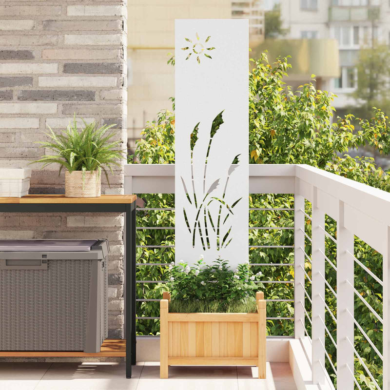 Ecran de intimitate pentru grădină Traforaj Alb 32 x 140 cm
