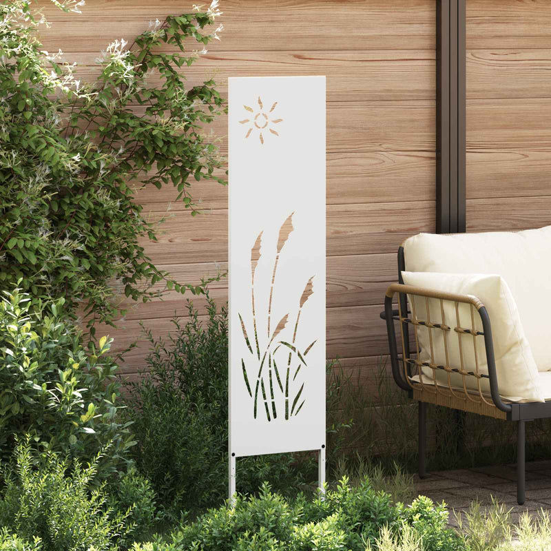 Ecran de intimitate pentru grădină Traforaj Alb 32 x 140 cm