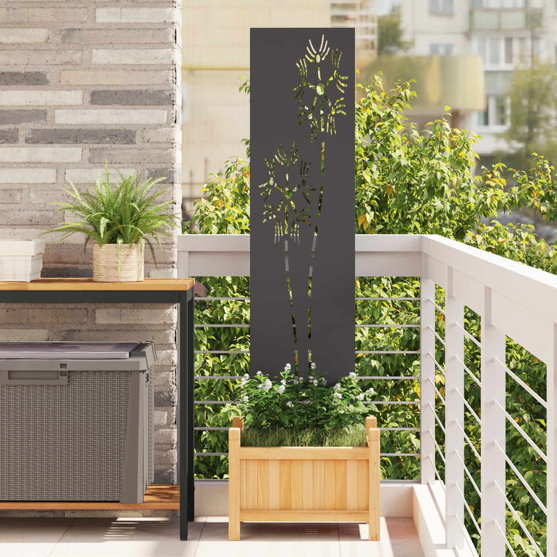 Ecran de intimitate pentru grădină Traforaj Negru 32 x 140 cm
