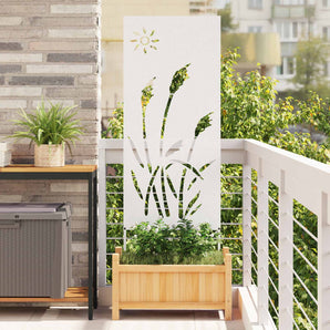 Ecran de intimitate pentru grădină Traforaj Alb 50 x 140 cm