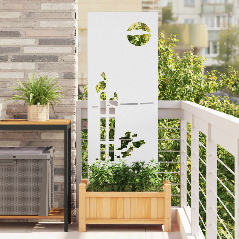Ecran de intimitate pentru grădină Traforaj Alb 50 x 140 cm