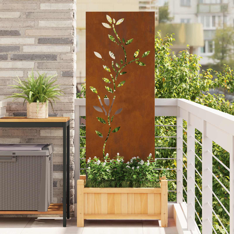 Ecran de intimitate pentru grădină Floral Ruginit 50 x 140 cm