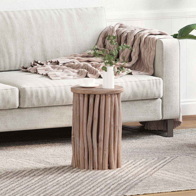 Taburet natural 30 x 30 x 45 cm Lemn solid de tec