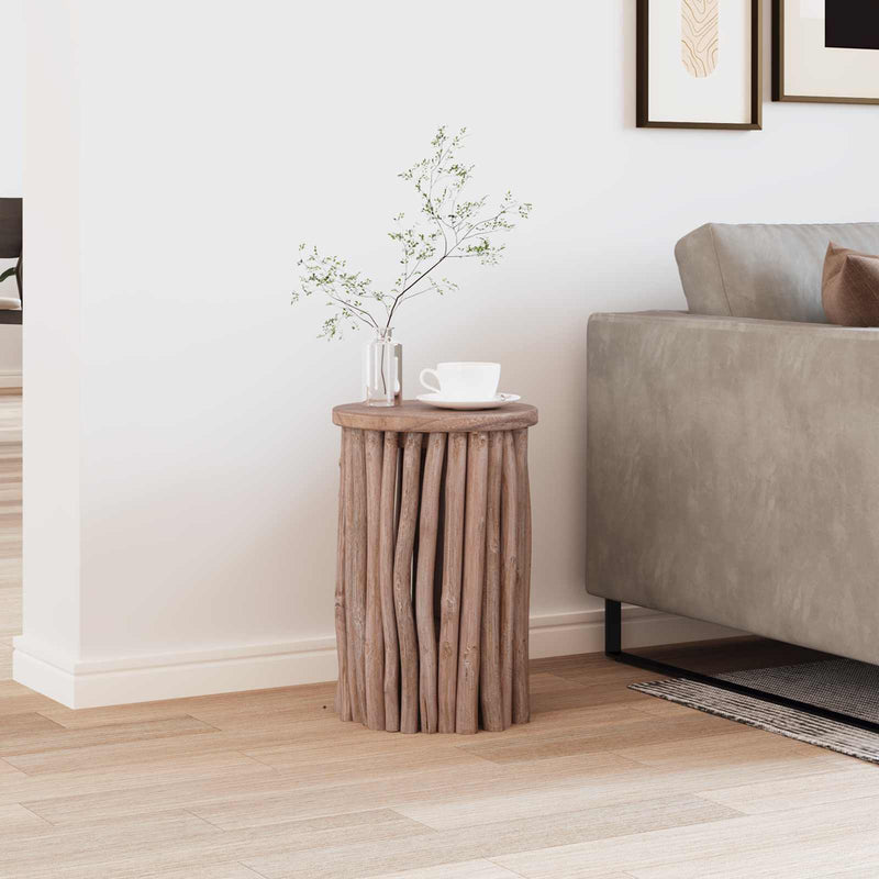 Taburet natural 30 x 30 x 45 cm Lemn solid de tec