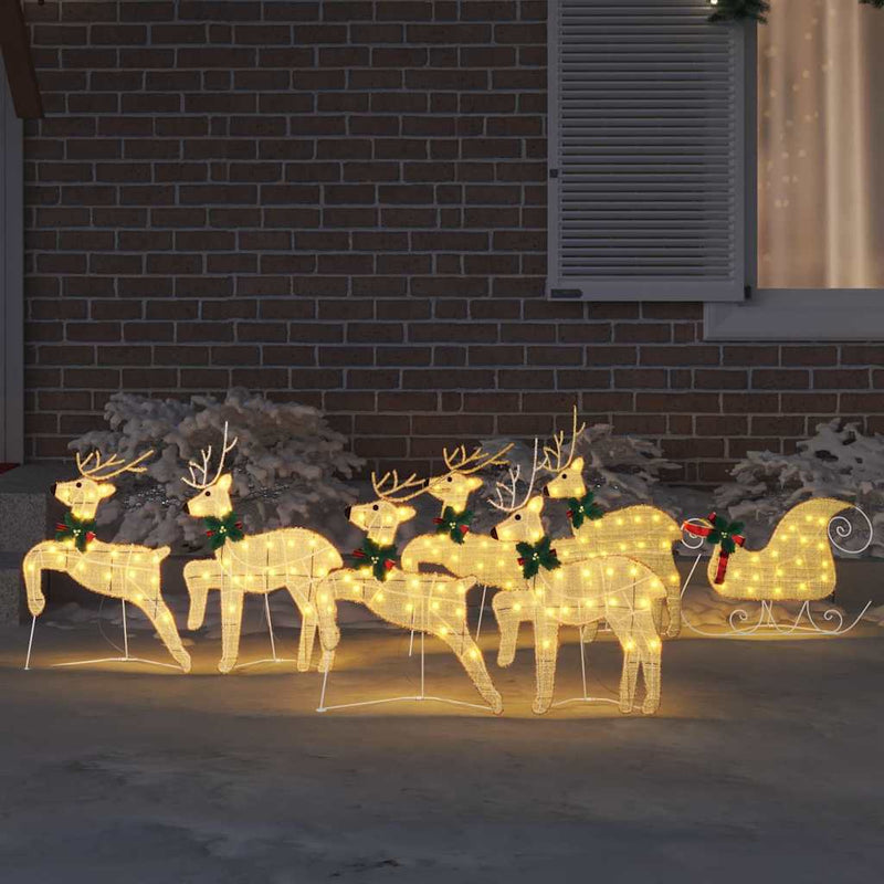 Reni LED 7 buc. Auriu 43 x 18 x 66 cm țesătură