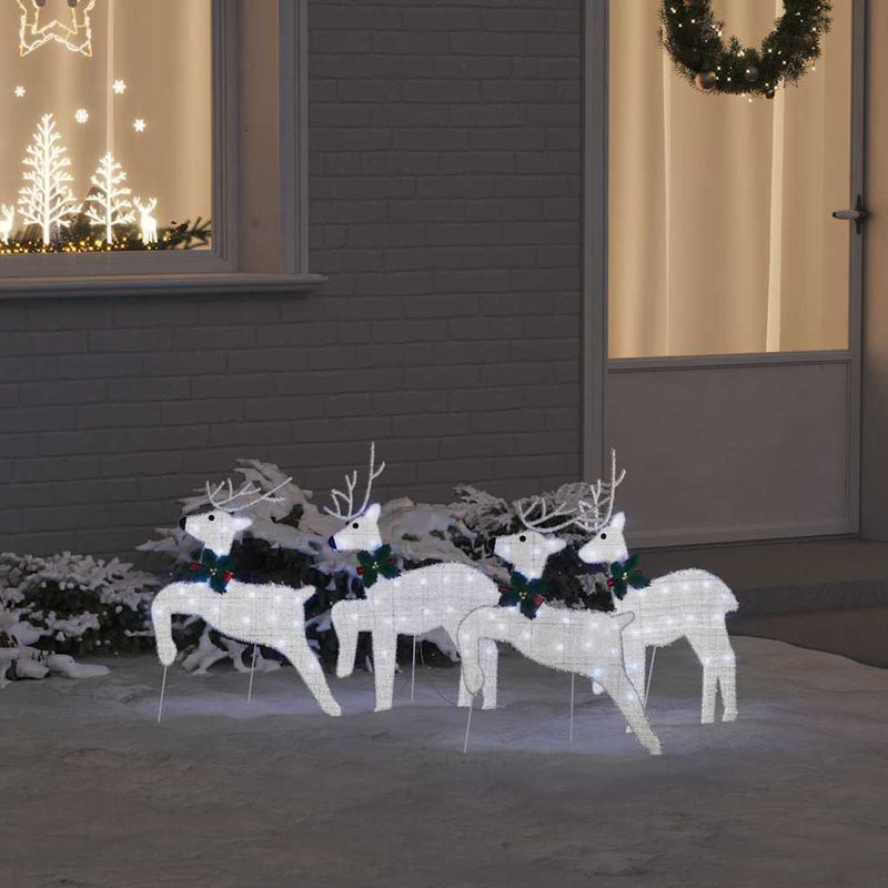 Reni LED 4 buc. Argintiu 45 x 19 x 65 cm țesătură