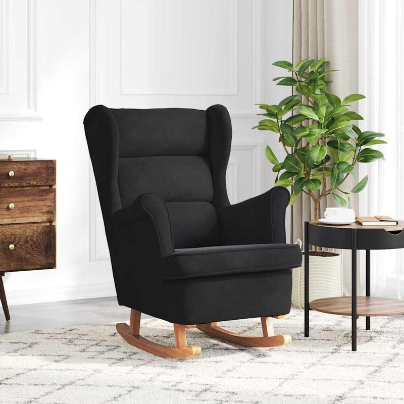 Scaun balansoar cu pernă Negru 92 x 71 x 100 cm placaj