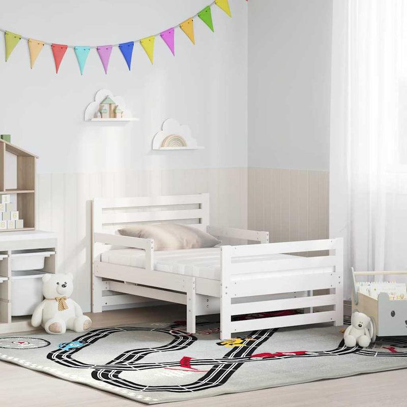 Cadru de pat cu saltea extensibilă cu headboard Alb 80 x 200 cm