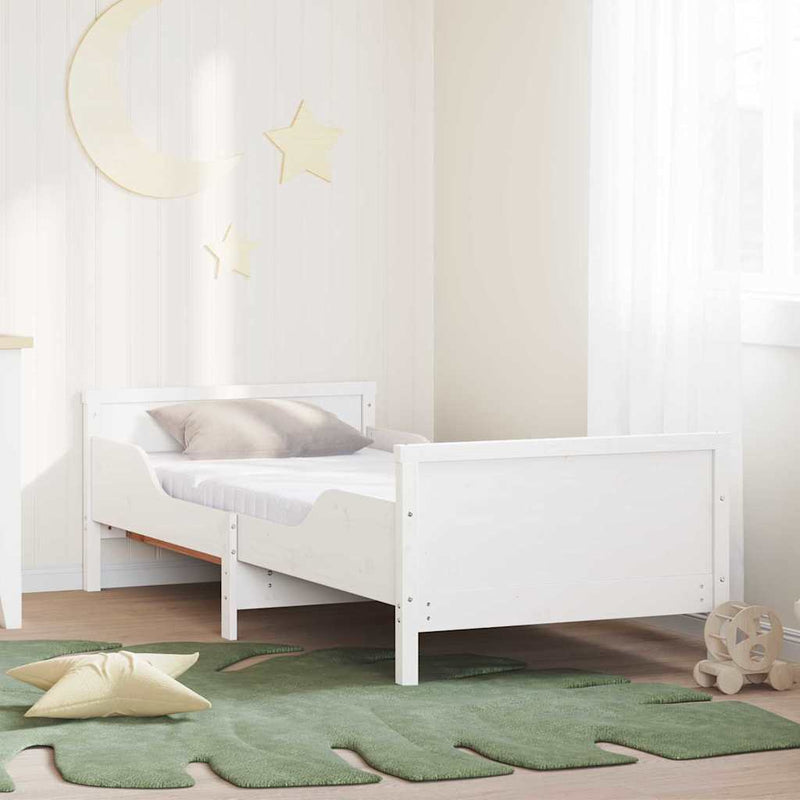 Cadru de pat cu saltea extensibilă cu headboard Alb 80 x 200 cm