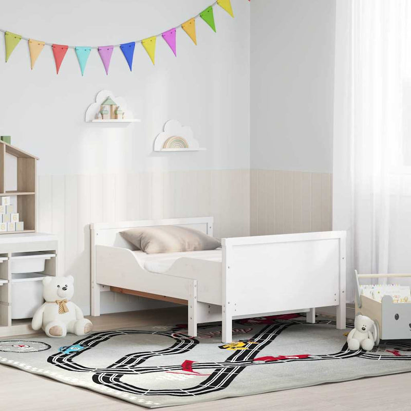 Cadru de pat cu saltea extensibilă cu headboard Alb 80 x 200 cm