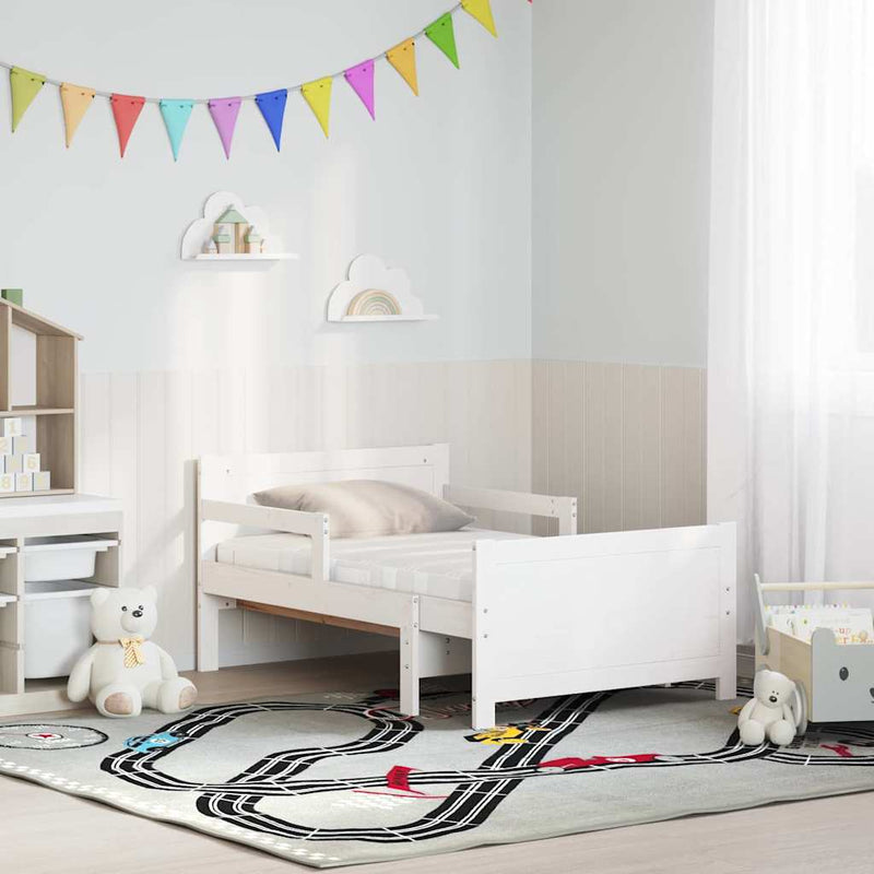 Cadru de pat cu saltea extinsă cu headboard Alb 80 x 200 cm