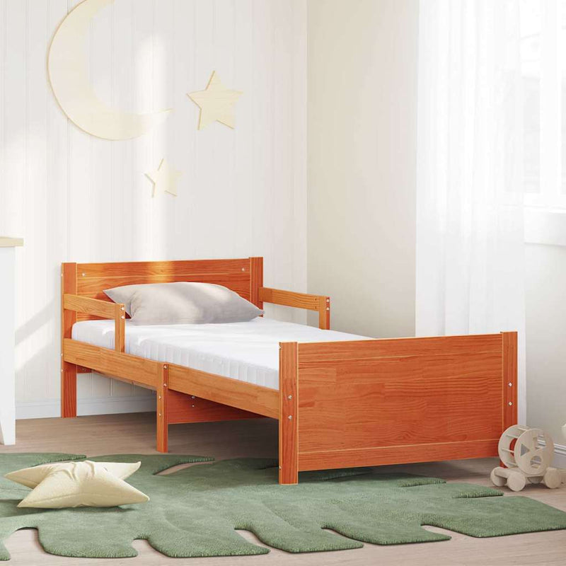 Cadru de pat cu saltea extinsă cu headboard Maro 80 x 200 cm