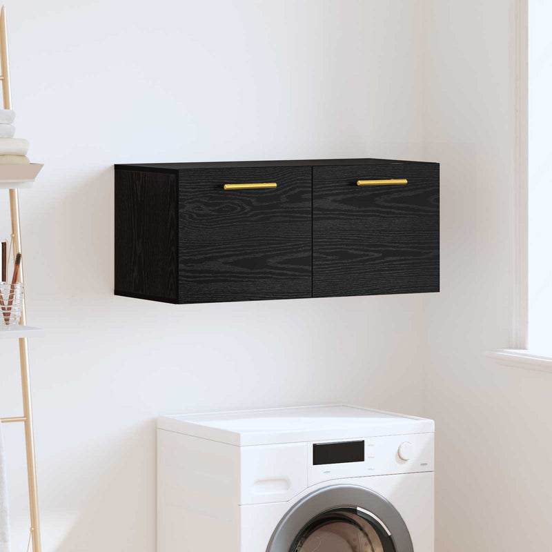 Dulap de perete 80 x 36.5 x 35 cm Lemn prelucrat Stejar negru